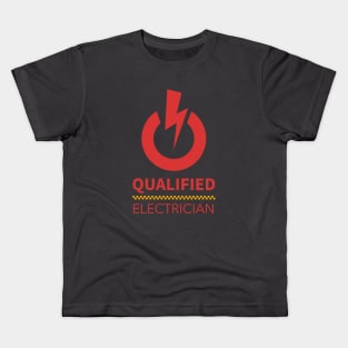 Qualified electrician, electrician gift, High voltage, lineman Kids T-Shirt
